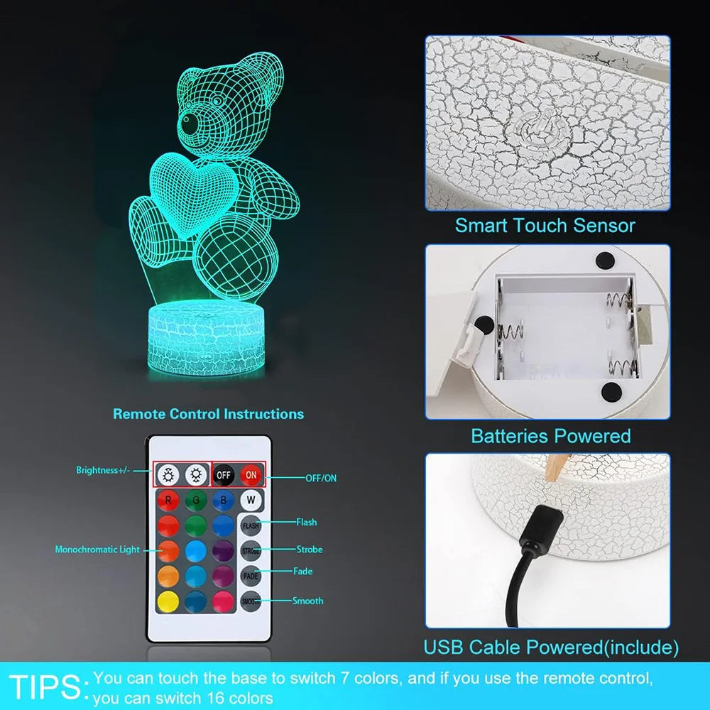 3D USB LED Night Lights