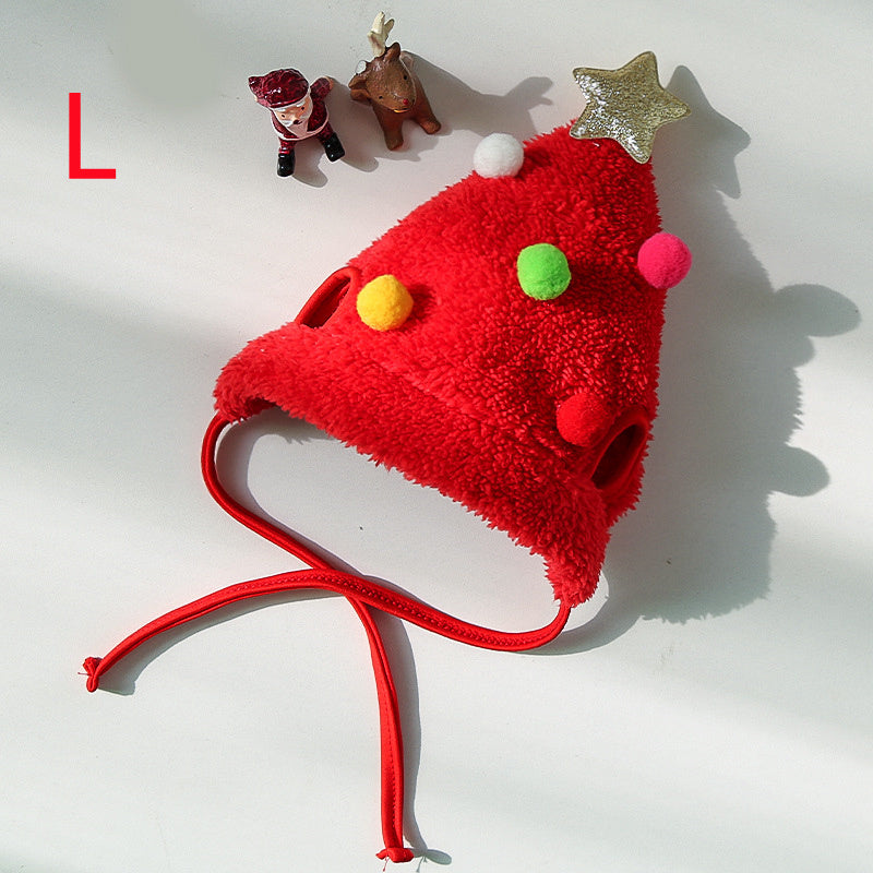 Pet Christmas Hat Saliva Towel Bib