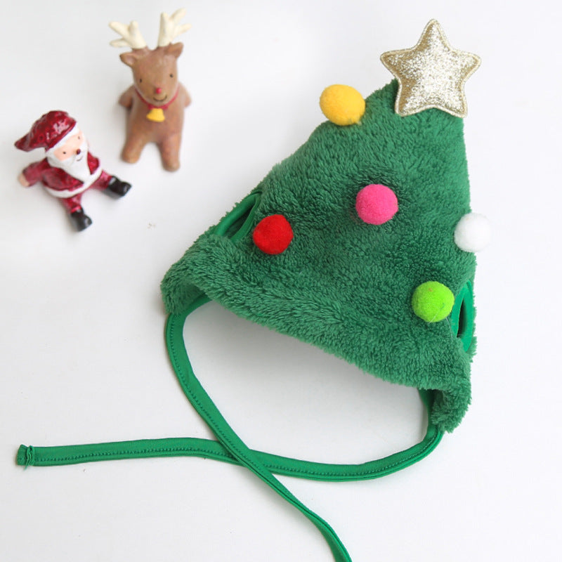 Pet Christmas Hat Saliva Towel Bib
