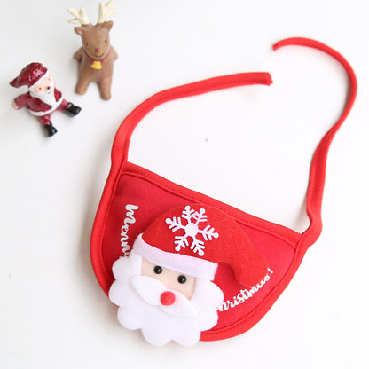 Pet Christmas Hat Saliva Towel Bib