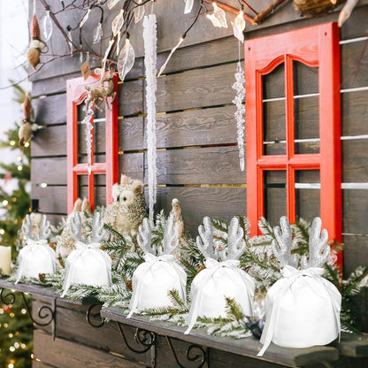 5PCS Christmas Antler Gift Bags