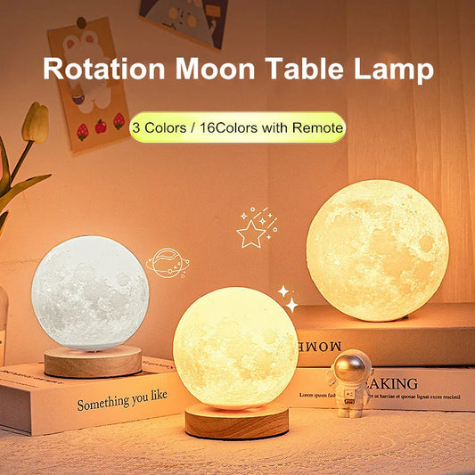 Creative 3D Magnetic 3 Color Moon Light