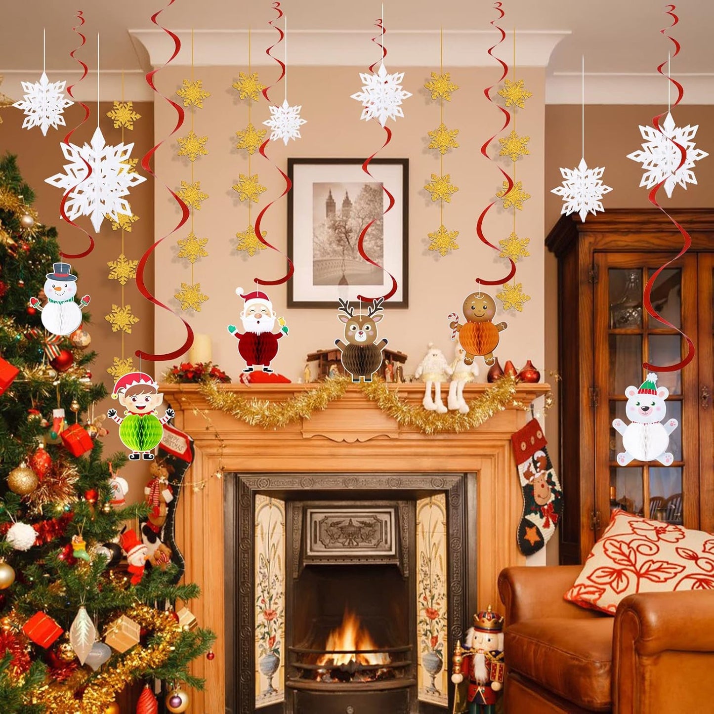 Christmas Honeycomb Ball Ornament Set