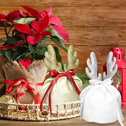 5PCS Christmas Antler Gift Bags
