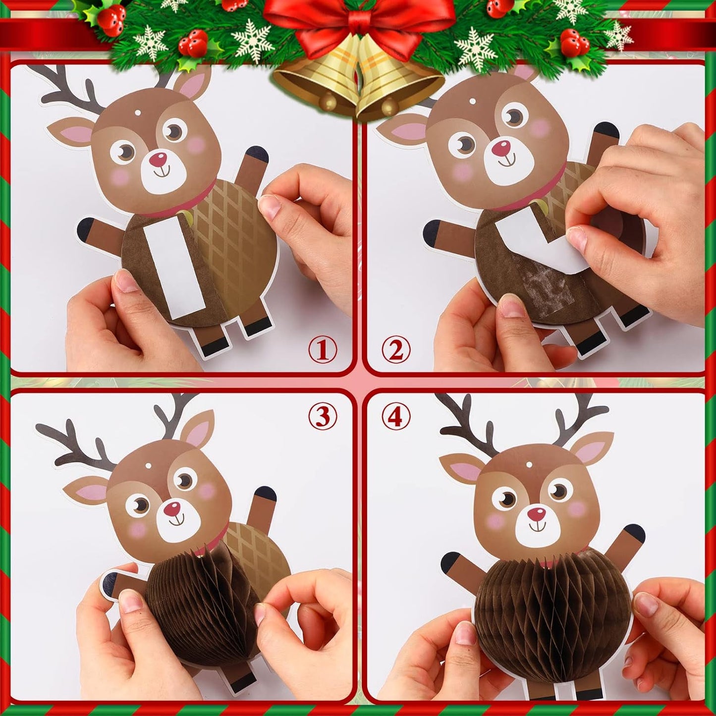 Christmas Honeycomb Ball Ornament Set