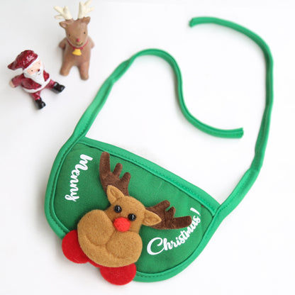 Pet Christmas Hat Saliva Towel Bib
