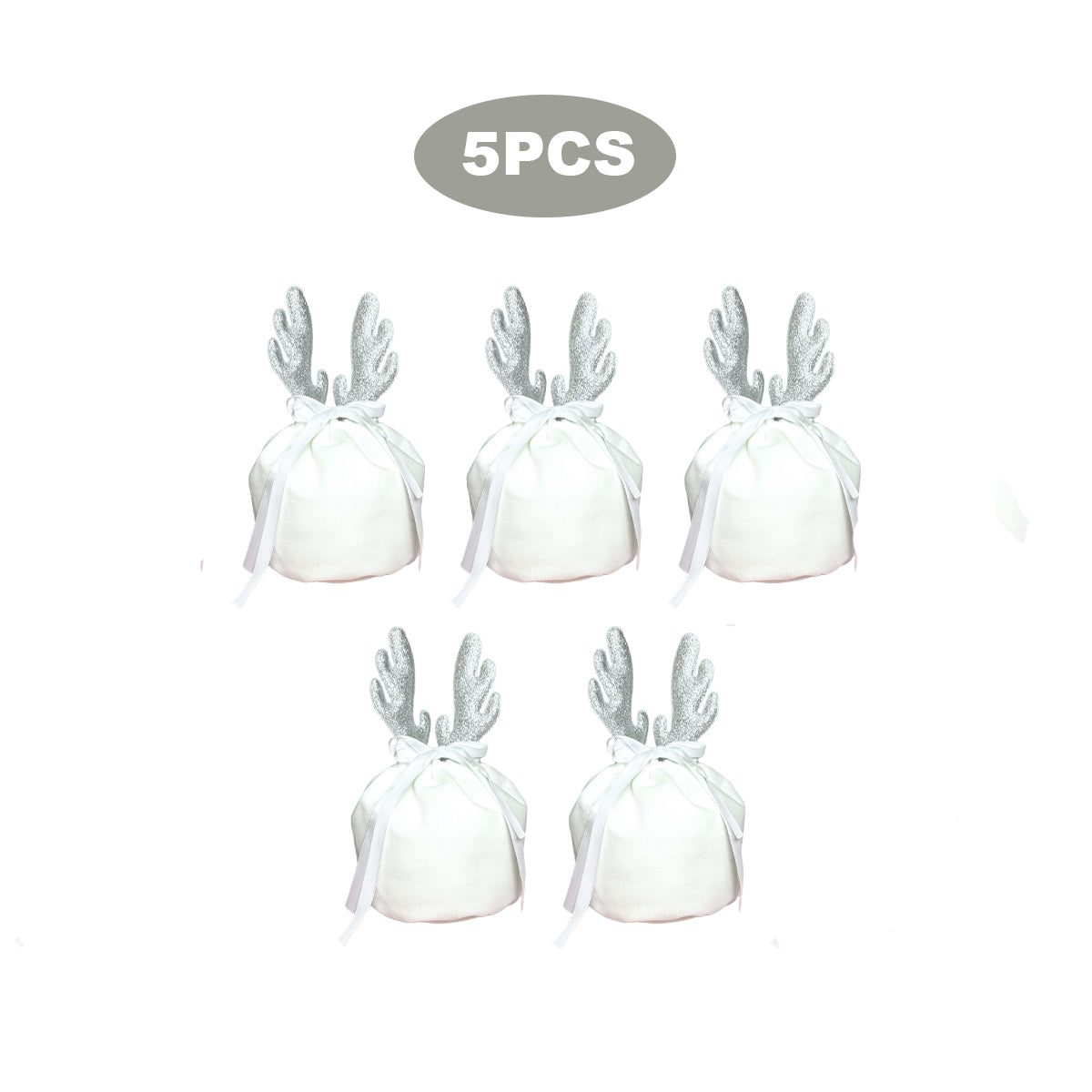 5PCS Christmas Antler Gift Bags
