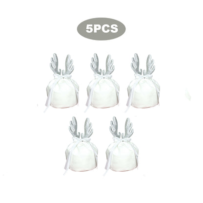 5PCS Christmas Antler Gift Bags