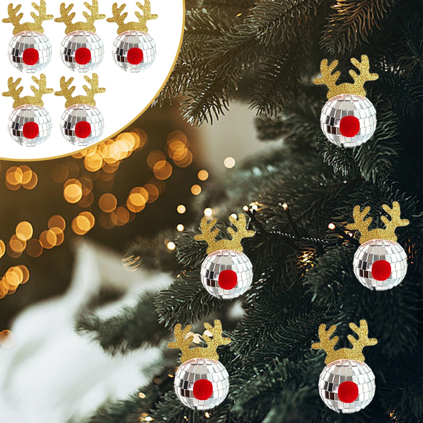 Christmas Mirror Disco Ball Decoration